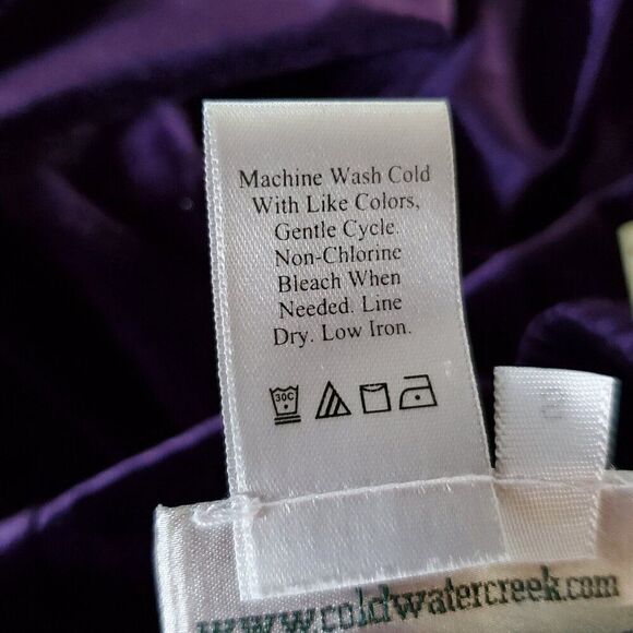 Coldwater Creek Velour Pants M Plum Purple Elastic Waist - Picture 6 of 6